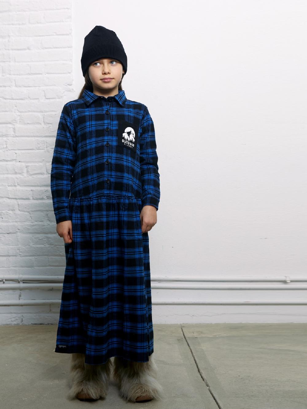 Yporqué PLAID LONG DRESS