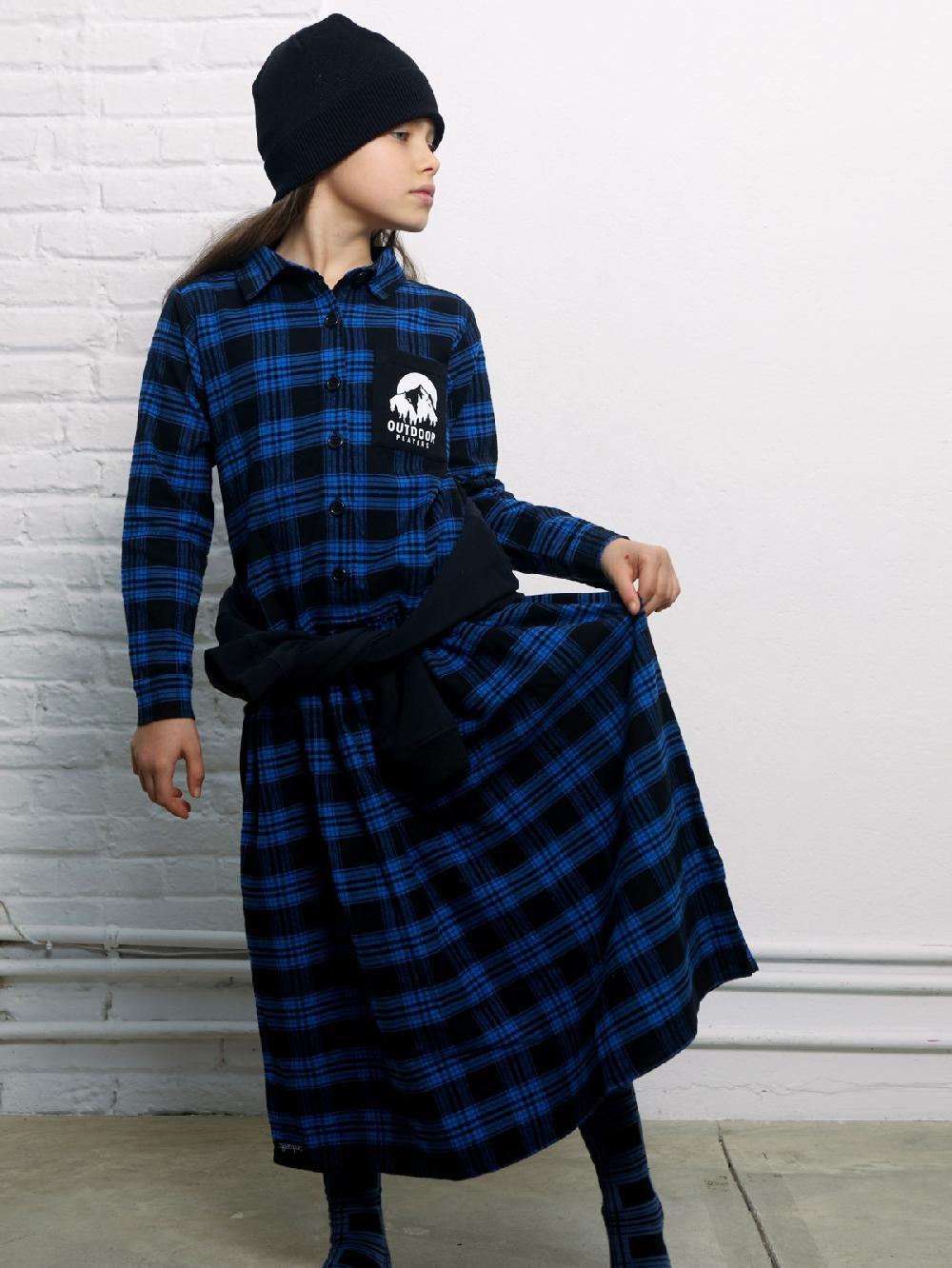 Yporqué PLAID LONG DRESS