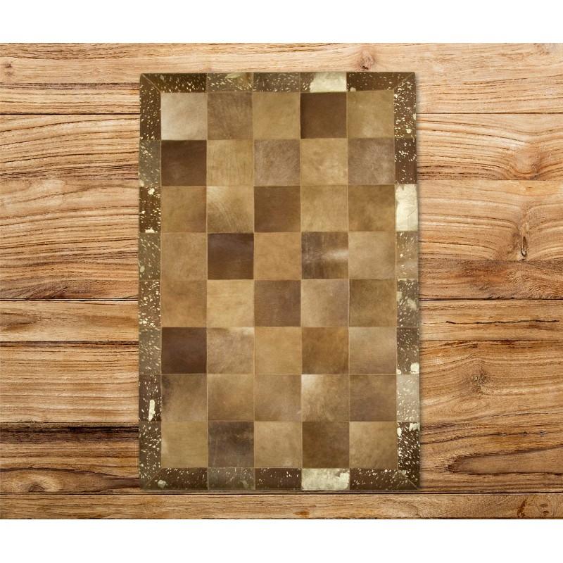 Zerimar Shoes Alfombra Patchwork Piel De Vaca EARTH - Varias Medidas