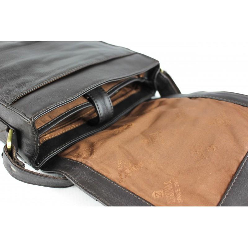 Zerimar Shoes Bandolera De Piel Estilo Vintage Con Cremalleras CHAPA