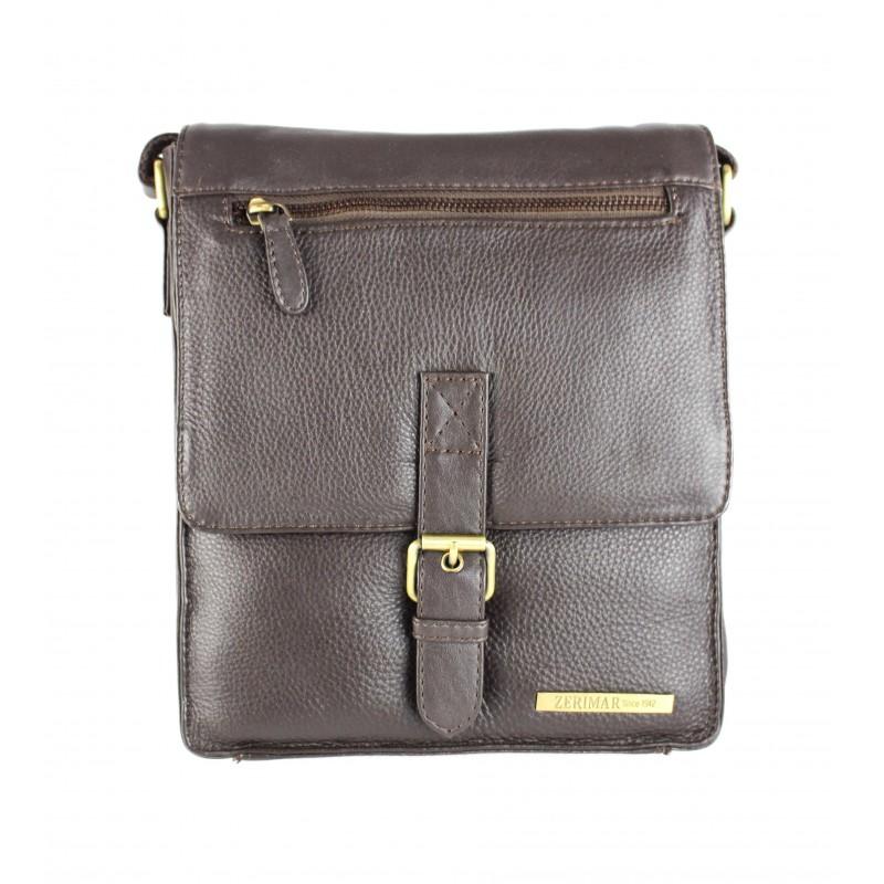 zerimar shoes Bandolera de piel estilo vintage con cremalleras CHAPA