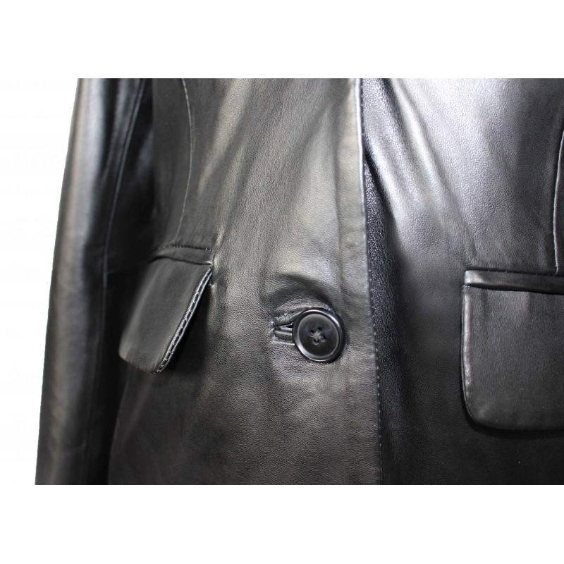 Zerimar Shoes Blazer De Piel Abotonada Estilo Elegante