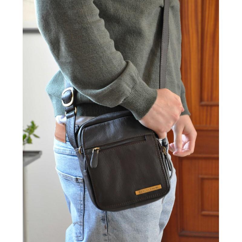 Zerimar Shoes Bolso Bandolera De Cuero Multibolsillos 19x15x10 Cm