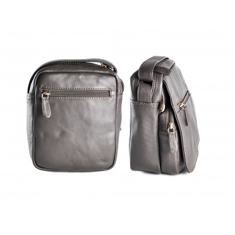 Zerimar Shoes Bolso Bandolera De Cuero Multibolsillos 19x15x10 Cm