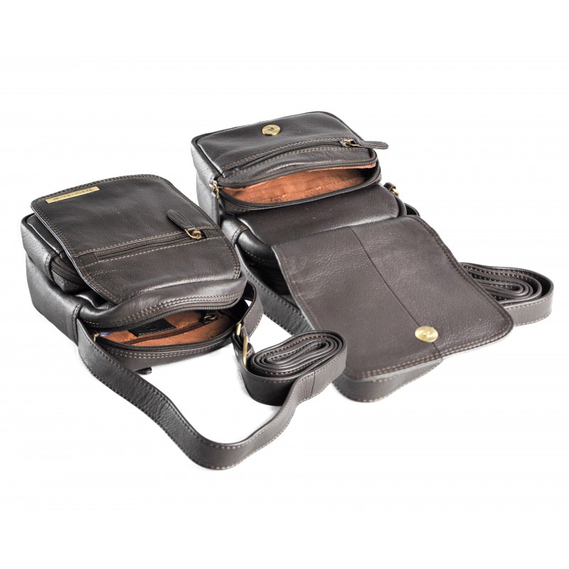 Zerimar Shoes Bolso Bandolera De Cuero Multibolsillos 19x15x10 Cm