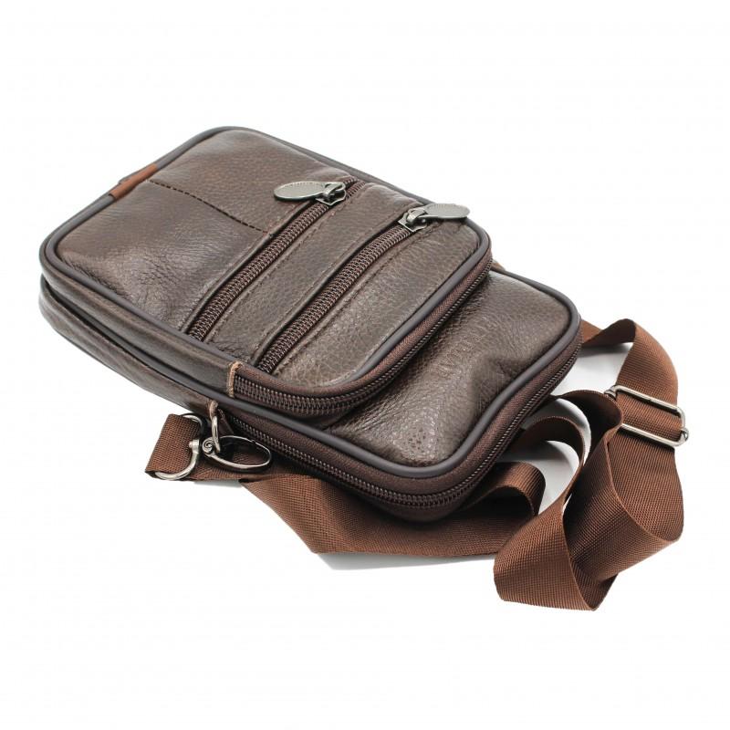 Zerimar Shoes Bolso Bandolera De Piel Con Asa Y Para Cinturón 10x8 Cm