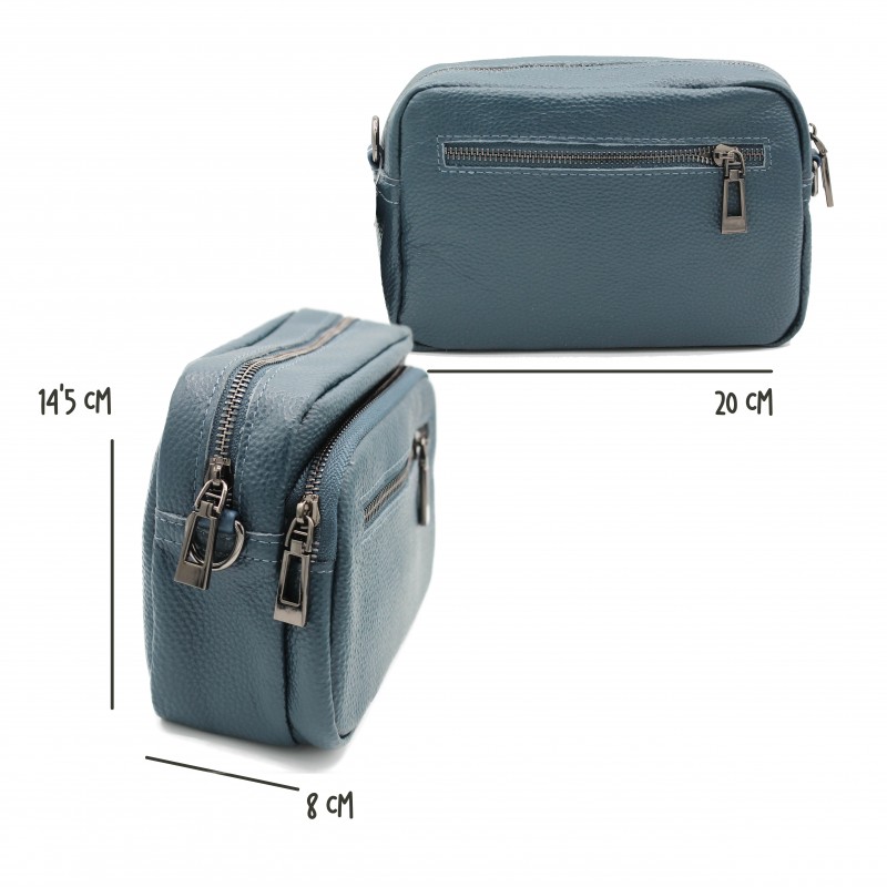 Zerimar Shoes Bolso Bandolera De Piel Con Correa Ancha 14'5x20x8 Cm