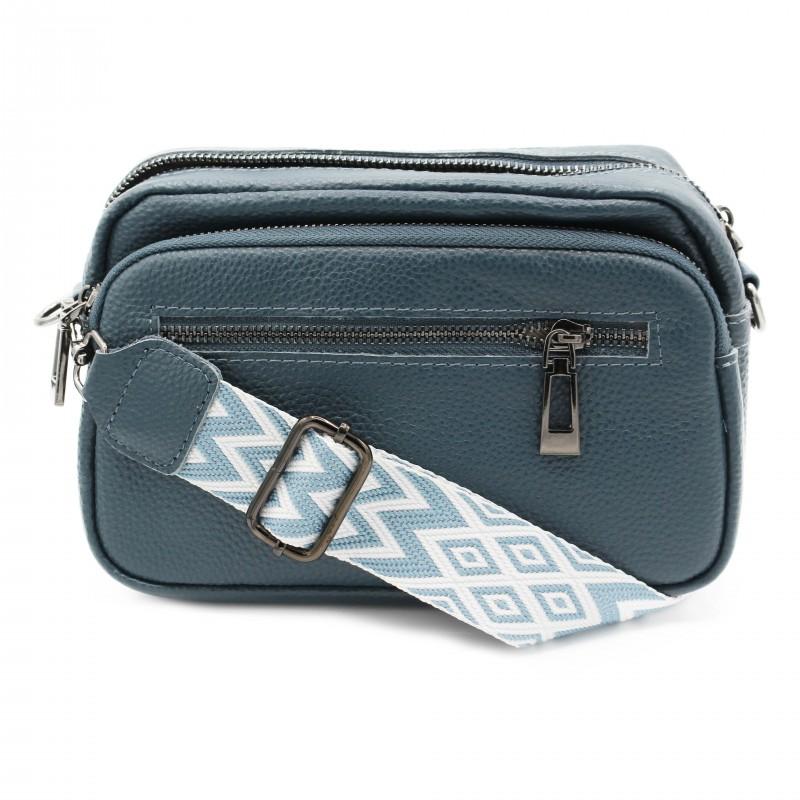 zerimar shoes Bolso bandolera de piel con correa ancha 14'5x20x8 cm