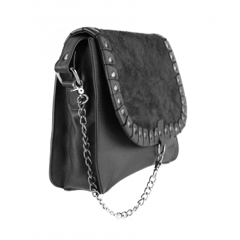 Zerimar Shoes Bolso Bandolera De Piel Con Tachuelas 24x8x20 Cm