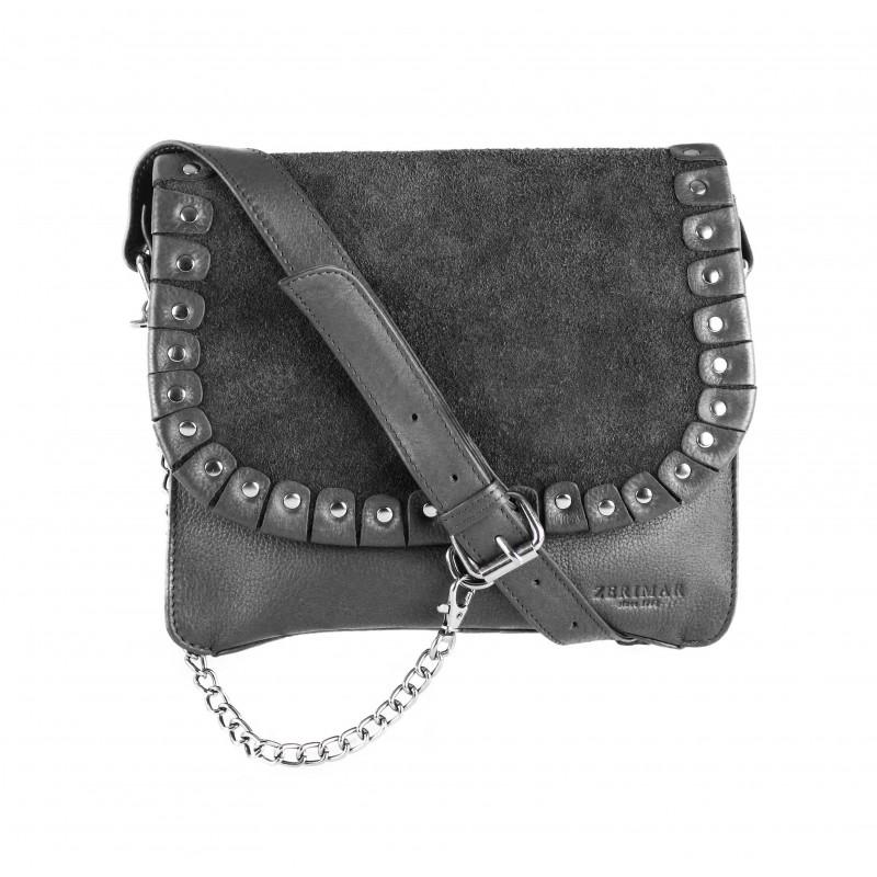 Zerimar Shoes Bolso Bandolera De Piel Con Tachuelas 24x8x20 Cm