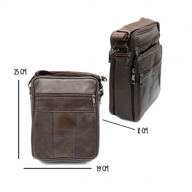 Zerimar Shoes Bolso Bandolera De Piel Modelo CALATE 25x19x8 Cm