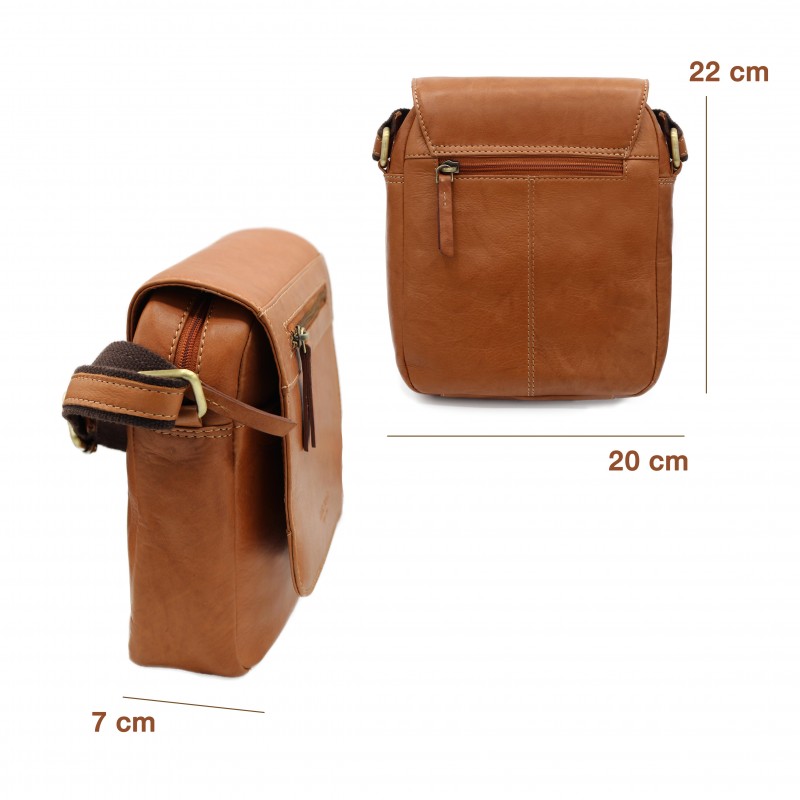 Zerimar Shoes Bolso Bandolera De Piel Modelo ZIMAR 22x20x7 Cm