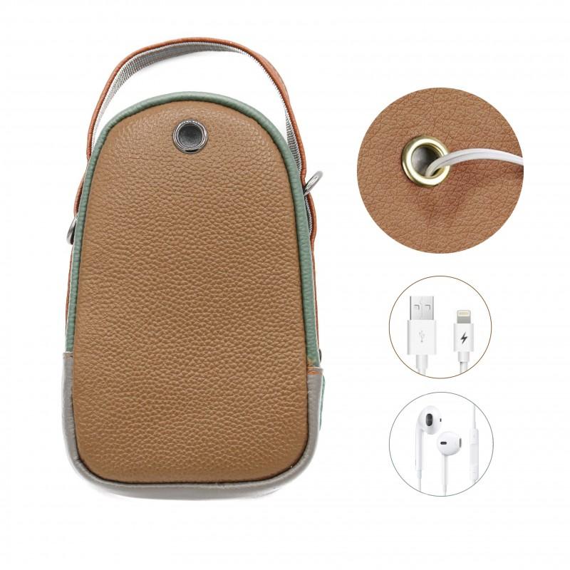 Zerimar Shoes Bolso Bandolera De Piel Multibolsillos 19x10x9 Cm