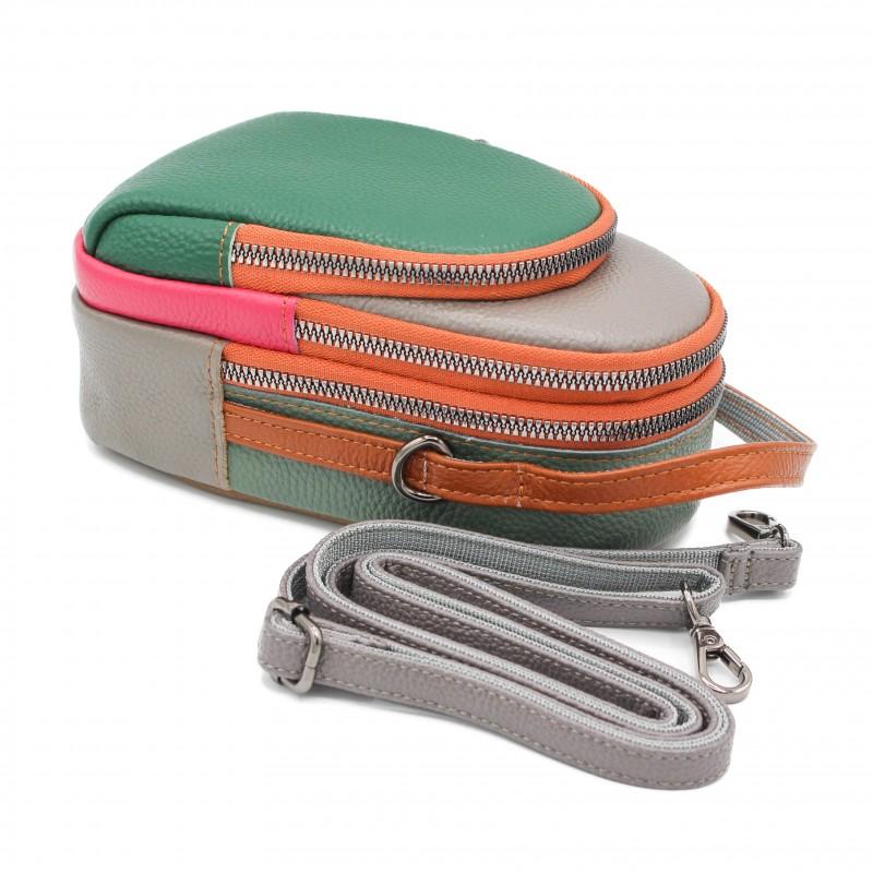 Zerimar Shoes Bolso Bandolera De Piel Multibolsillos 19x10x9 Cm