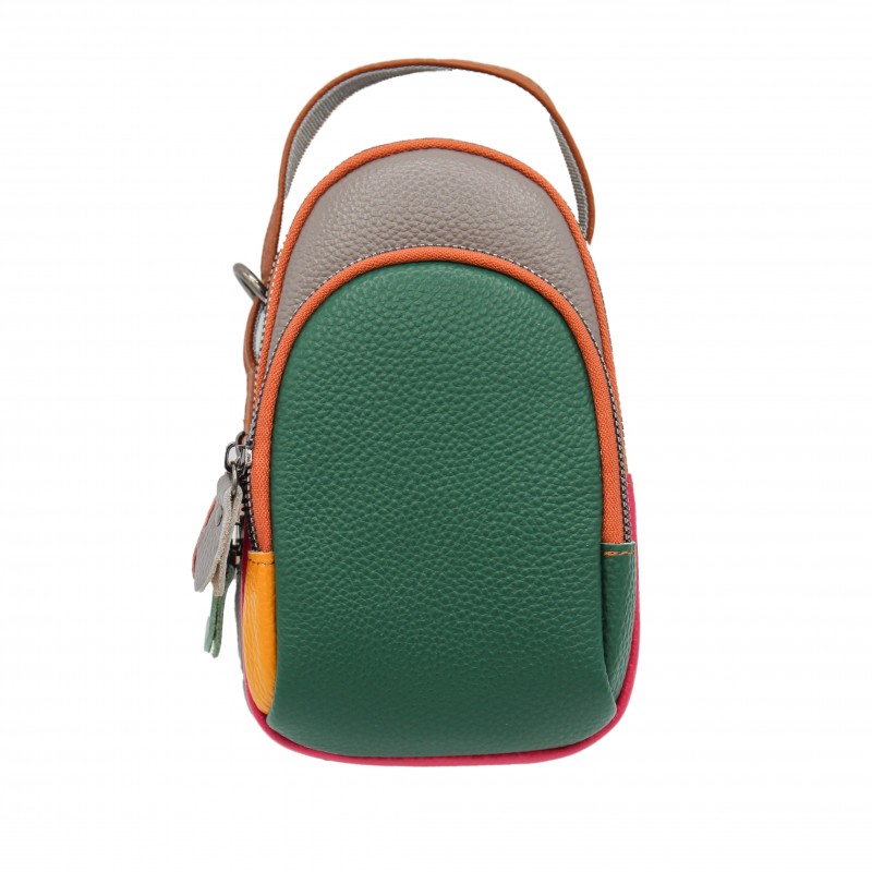 zerimar shoes Bolso bandolera de piel multibolsillos 19x10x9 cm