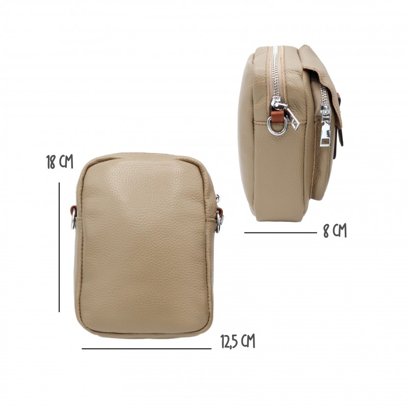 Zerimar Shoes Bolso Bandolera Pequeño De Piel 18x12 5x8 Cm