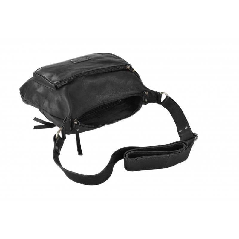 Zerimar Shoes Bolso De Piel Con Correa Y Multicremallera VIKTOR 39x29x8 Cm