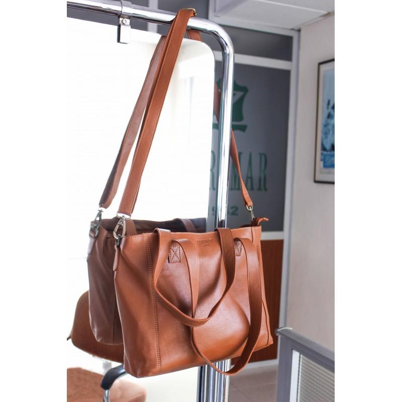 Zerimar Shoes Bolso De Piel Con Cremallera Y Doble Asa 27x40x12 Cm YOURS