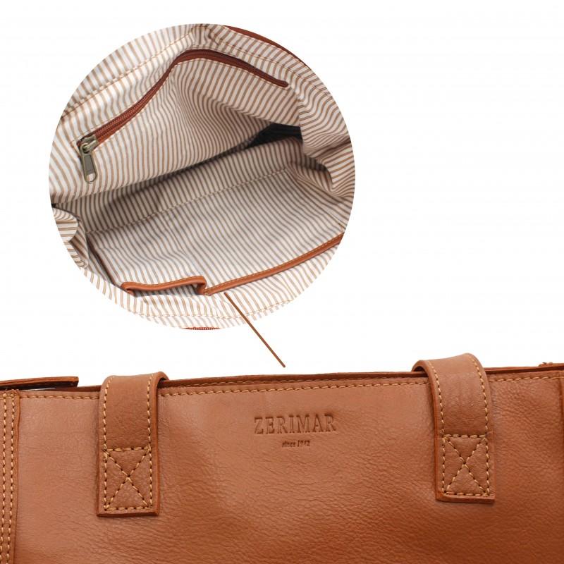 Zerimar Shoes Bolso De Piel Con Cremallera Y Doble Asa 27x40x12 Cm YOURS