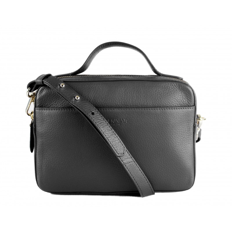 Zerimar Shoes Bolso De Piel Con Doble Cremallera 23x9x15 Cm