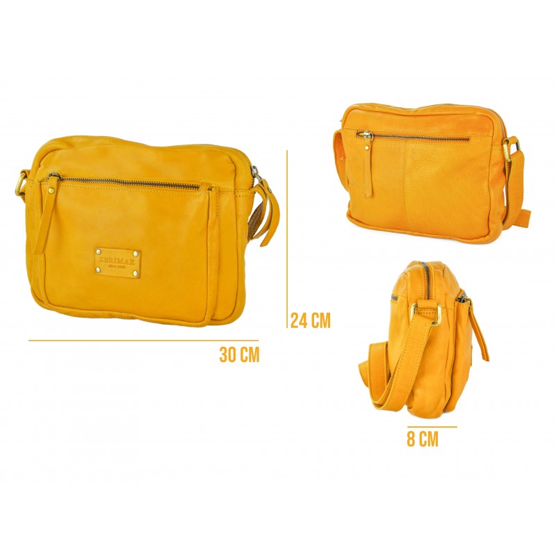 Zerimar Shoes Bolso De Piel Con Multicremallera JAYCE 30x24x8 Cm