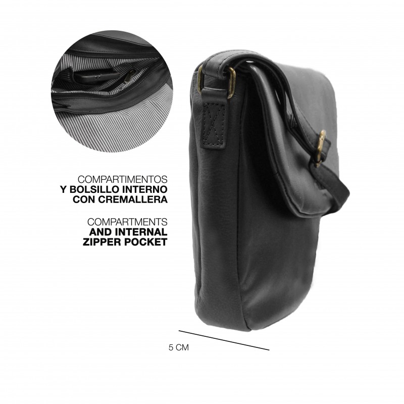 Zerimar Shoes Bolso De Solapa De Piel 23x28x5 Cm CORDE