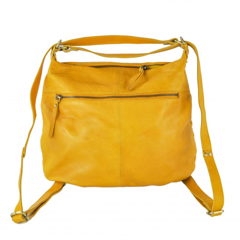 Zerimar Shoes Bolso-mochila De Piel Con Multicremallera CAITLYN 40x35x10 Cm