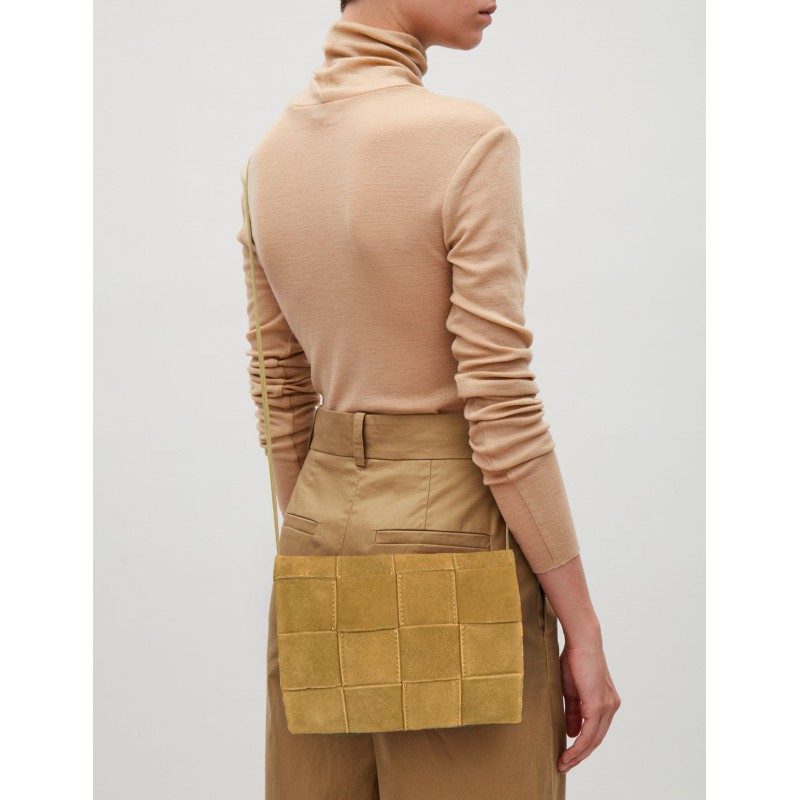 Zerimar Shoes Bolso Trenzado De Piel De Ante Con Cierre De Clip TRECCIA