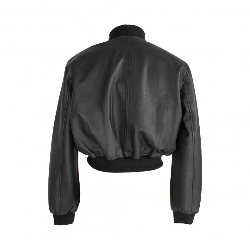 Zerimar Shoes Bomber Corta De Piel Con Cremallera Modelo MITES