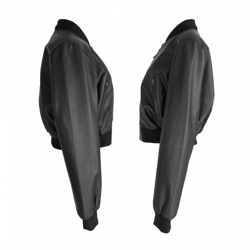 Zerimar Shoes Bomber Corta De Piel Con Cremallera Modelo MITES