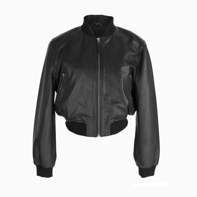 zerimar shoes Bomber corta de piel con cremallera modelo MITES zerimar shoes Bomber corta de piel con cremallera modelo MITES