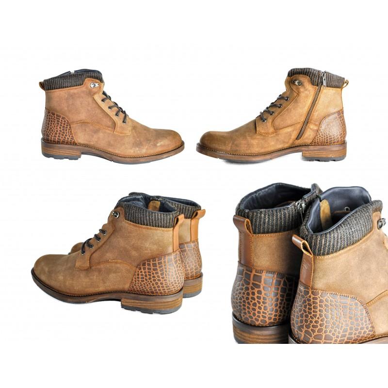 Zerimar Shoes Botas Combi De Piel Con Cierre De Cremallera