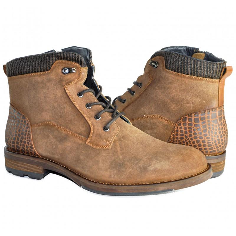 zerimar shoes Botas combi de piel con cierre de cremallera