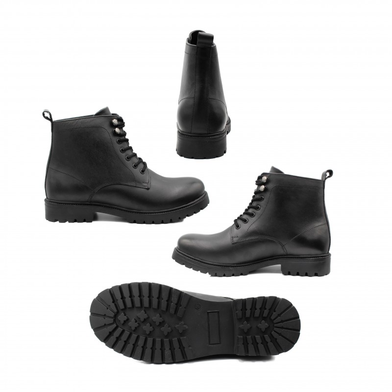 Zerimar Shoes Botas Con Suela Track De Piel Con Cordones Estilo Militar