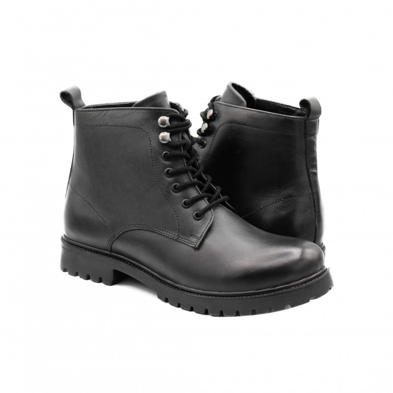 zerimar shoes Botas con suela track de piel con cordones estilo militar