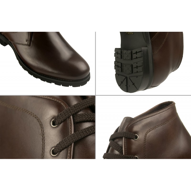 Zerimar Shoes Botas De Piel Con Alzas Interiores De 7 Cm Color Marron