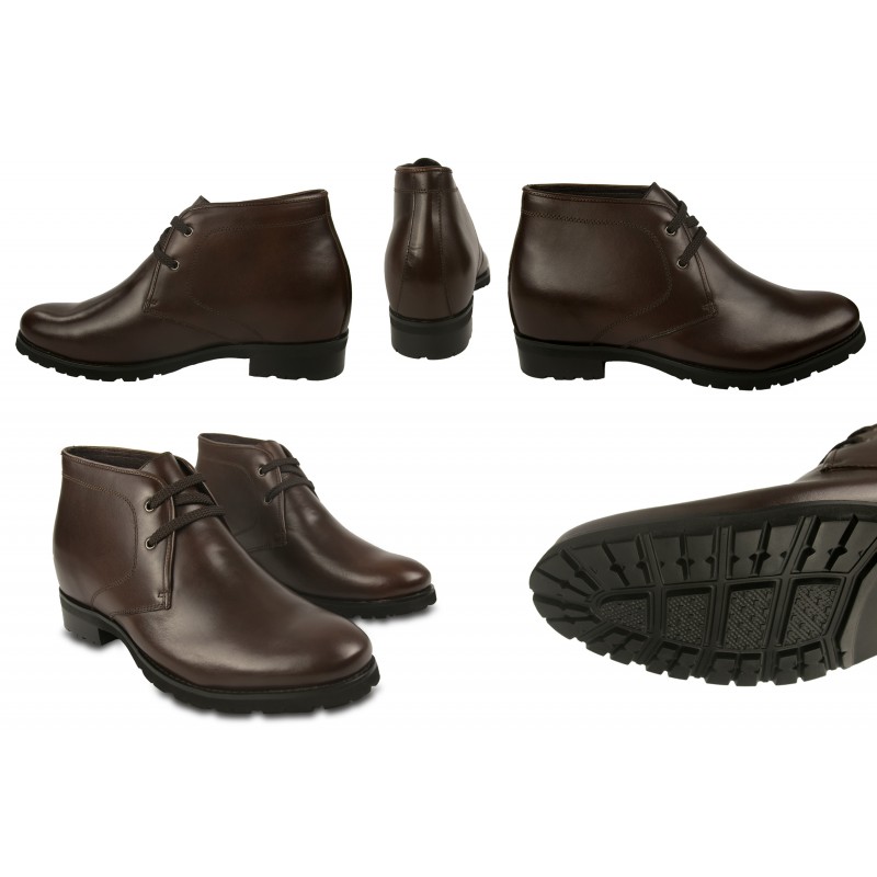 Zerimar Shoes Botas De Piel Con Alzas Interiores De 7 Cm Color Marron