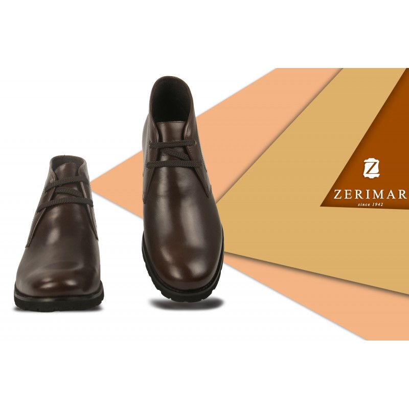 Zerimar Shoes Botas De Piel Con Alzas Interiores De 7 Cm Color Marron