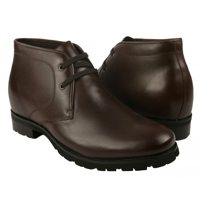 zerimar shoes Botas de piel con alzas interiores de 7 cm color marron zerimar shoes Botas de piel con alzas interiores de 7 cm color marron