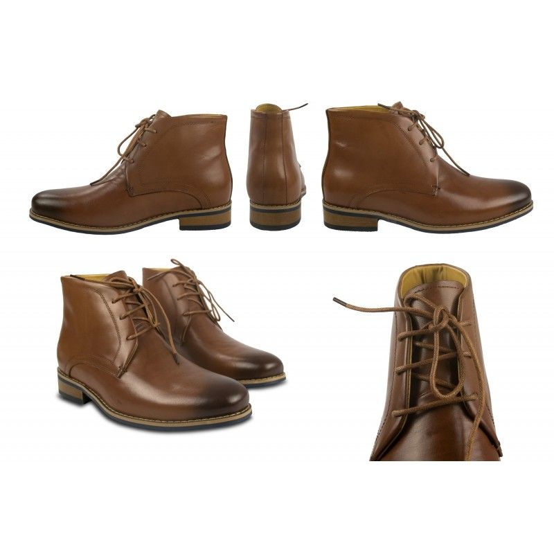 Zerimar Shoes Botas De Vestir De Piel Con Alzas Que Aumentan La Altura 7 Cm