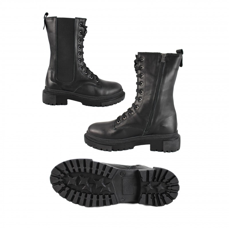 Zerimar Shoes Botas Estilo Militar Con Cremallera Y Elástico BOMB