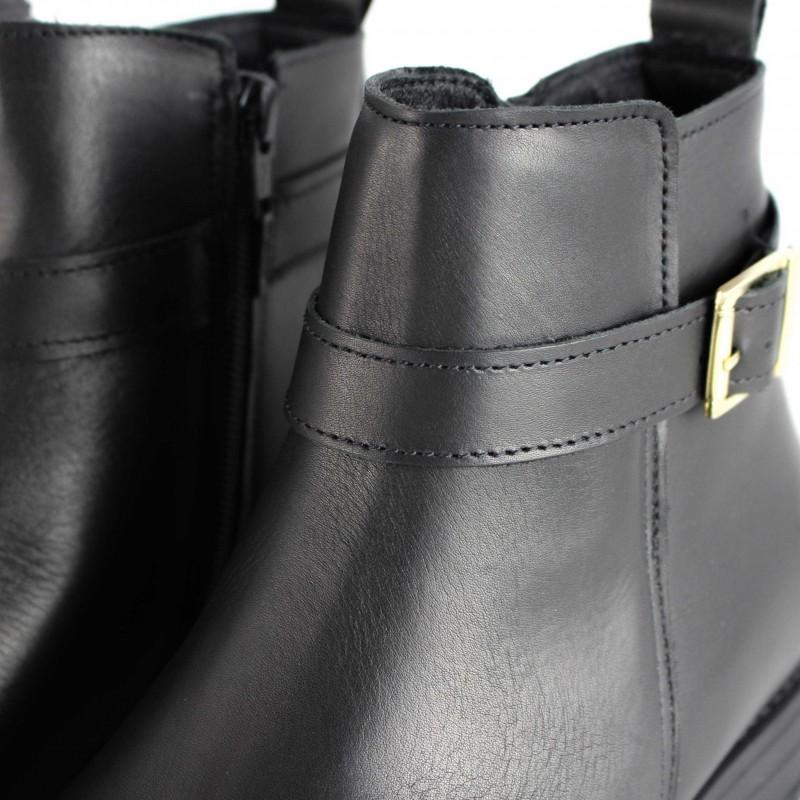 Zerimar Shoes Botines De Piel Con Hebilla Y Cremallera Modelo TENGA