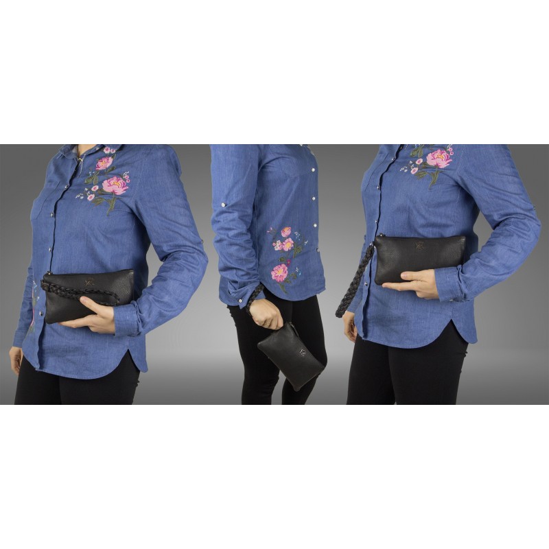 Zerimar Shoes Cartera De Mano Con Asa Corta Y Cremallera 21x12 Cm