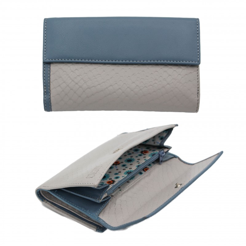 Zerimar Shoes Cartera De Piel De Mujer Grabado Reptil 17x10 5 Cm