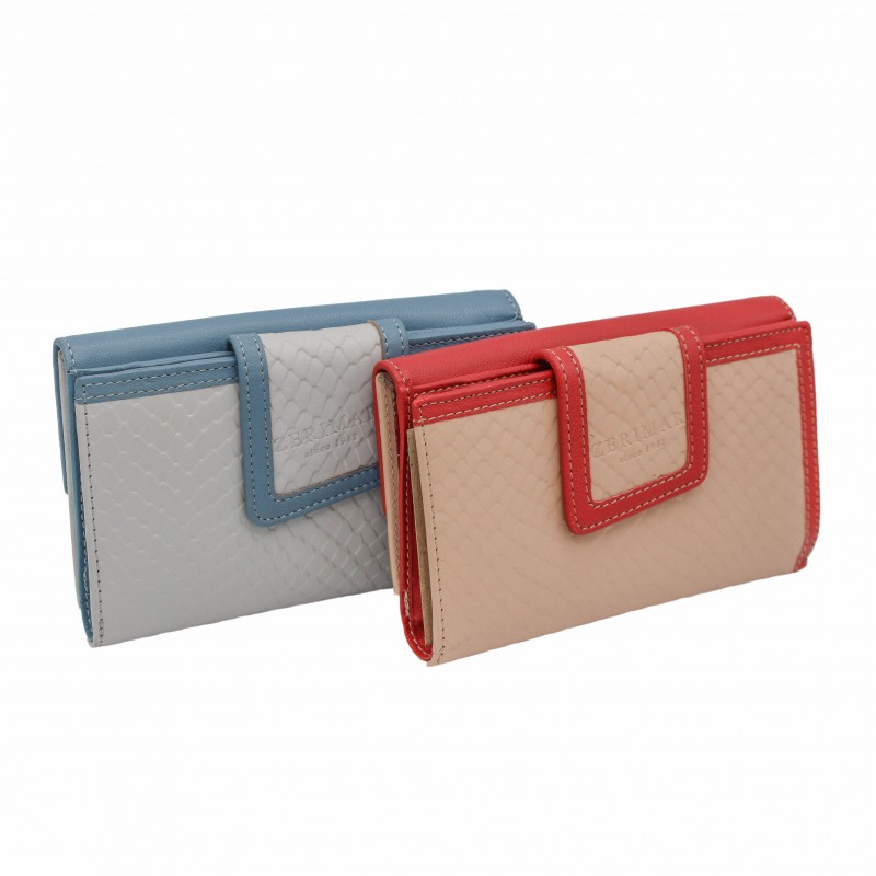 Zerimar Shoes Cartera De Piel De Mujer Grabado Reptil 17x10 5 Cm