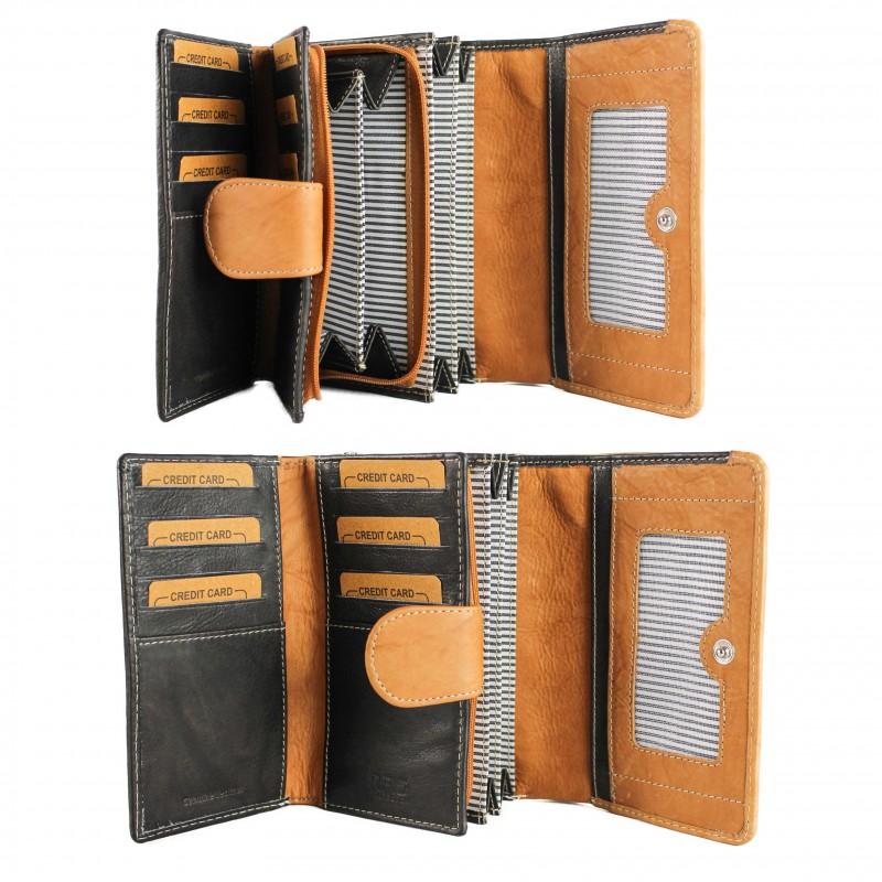 Zerimar Shoes Cartera De Piel Multiespacio Triangulos 15 5x11 Cm