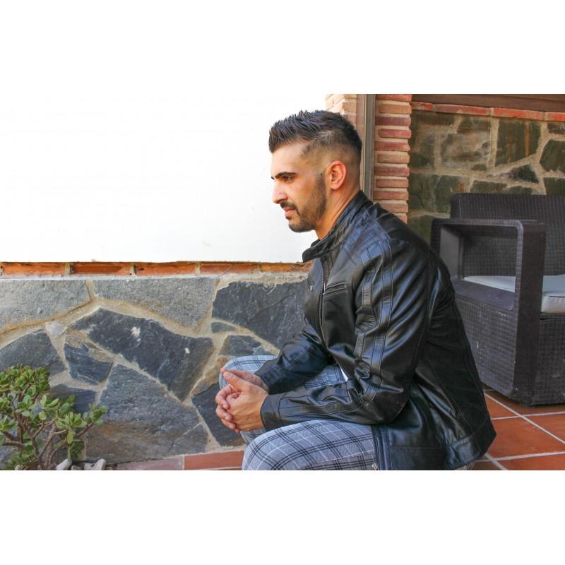 Zerimar Shoes Cazadora De Piel Con Cremalleras Modelo HILL