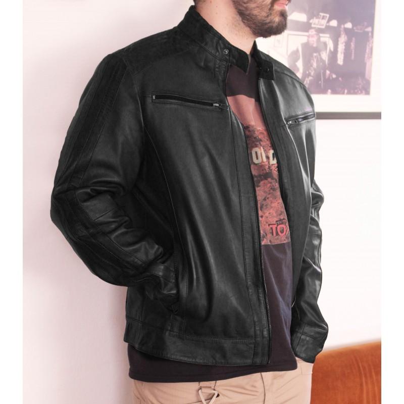 Zerimar Shoes Cazadora De Piel Con Cremalleras Modelo HILL