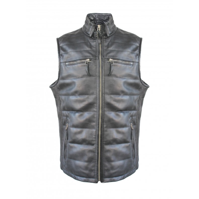 zerimar shoes Chaleco acolchado de cuero modelo BILI