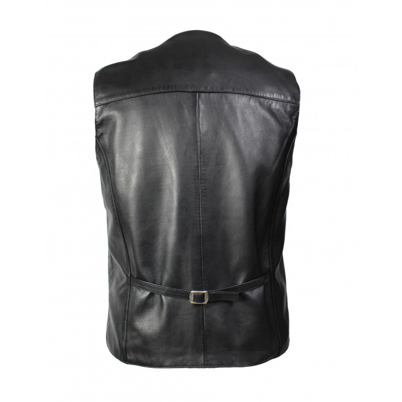 Zerimar Shoes Chaleco De Piel Abotonado Estilo Elegante